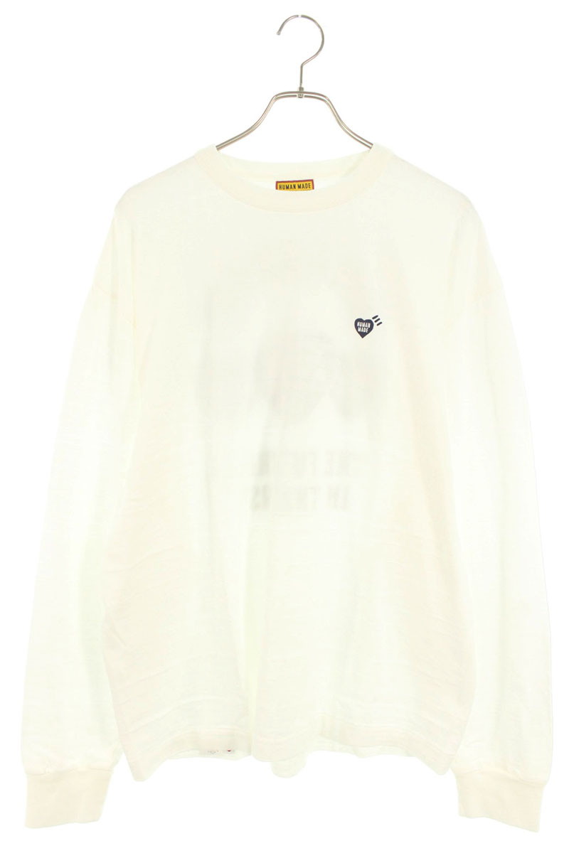 ヒューマンメイド HUMAN MADE　 サイズ:2XL ロゴプリント長袖カットソー(ホワイト)【322152】【SB01】【メンズ】【中古】bb94#rinkan*S