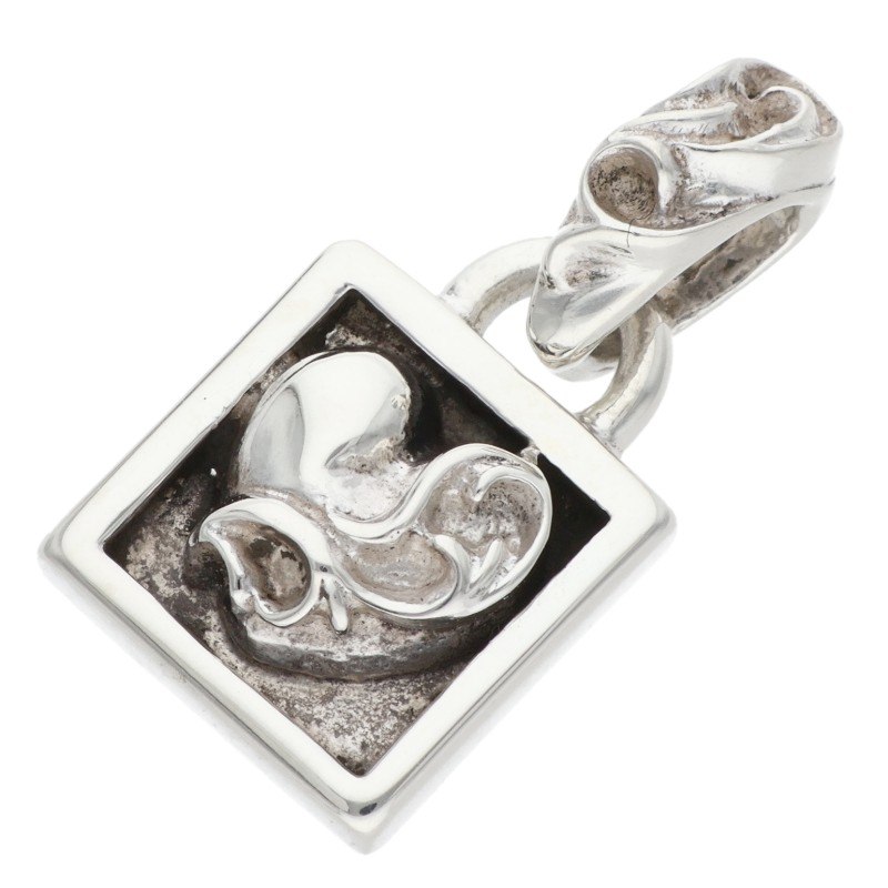 クロムハーツ Chrome Hearts   FRAMED HEART フレームドハート 引きつける しろがね色首飾りとっ始め(しろがね色 5.01g)【922152】【NO05】【小物】【中古】bb432#rinkan*B