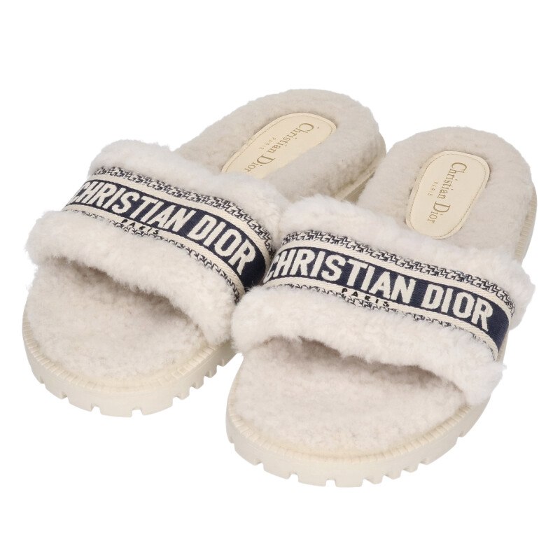 楽天市場】【ディオール】DIOR ミンクファー レザー ヒール サンダル