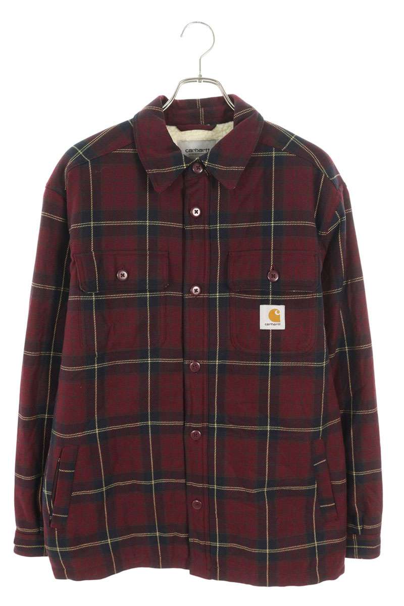 カーハート Carhartt　 サイズ:M ARCHER SHIRT JAC チェック柄裏ボアアーチャーシャツジャケットブルゾン(ボルドー調)【401062】【BS99】【メンズ】【中古】bb51#rinkan*B