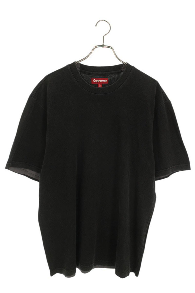 シュプリーム SUPREME 大きさ:L  24AW  Discharge S S Top 裾ロゴタイプティーシャツ(黒いこと)【924062】【OM10】【メンズ】【中古】bb187#rinkan*B