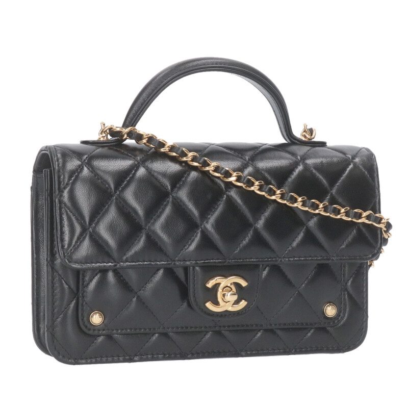 シャネル CHANEL   AP4674 チェーンウォレットショルダーバッグ(黒いこと×ゴールド)【622152】【SS13】【小物】【中古】bb419#rinkan*B
