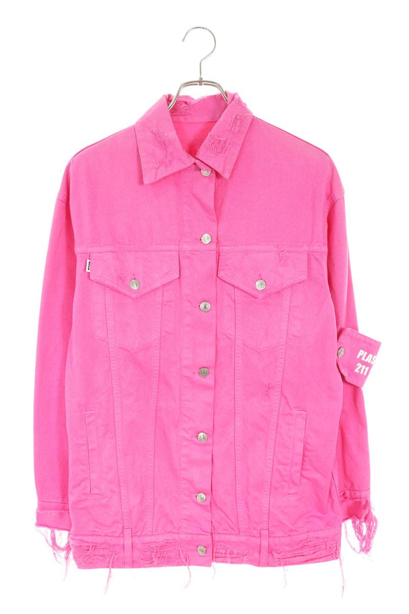 エムエスジーエム MSGM サイズ:38  2442MDH148L ディストレスデニムジャケット(ピンク)【401062】【BS99】【レディース】【中古】bb187#rinkan*C