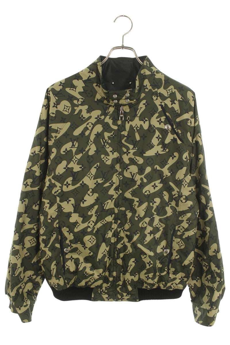 ルイヴィトン LOUISVUITTON ×ムラカミタカシ MURAKAMITAKASHI 大きさ:50  RM082M MNBS01PL4 ジップアップリバーシブルブルゾン(カーキ調)【722152】【OM10】【メンズ】【中古】bb459#rinkan*B