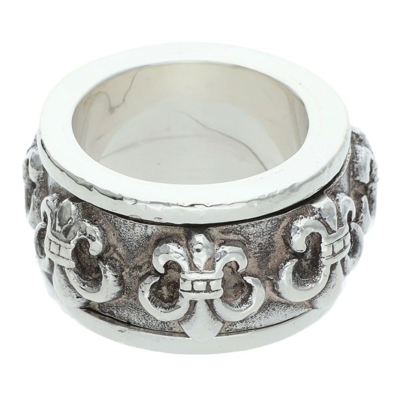 クロムハーツ Chrome Hearts　サイズ:20号 RING SPINNER BS FLUER スピナーBSフレア シルバーリング(シルバー 4281g)【032152】【SJ02】【小物】【中古】bb349#rinkan*B ｜RINKAN