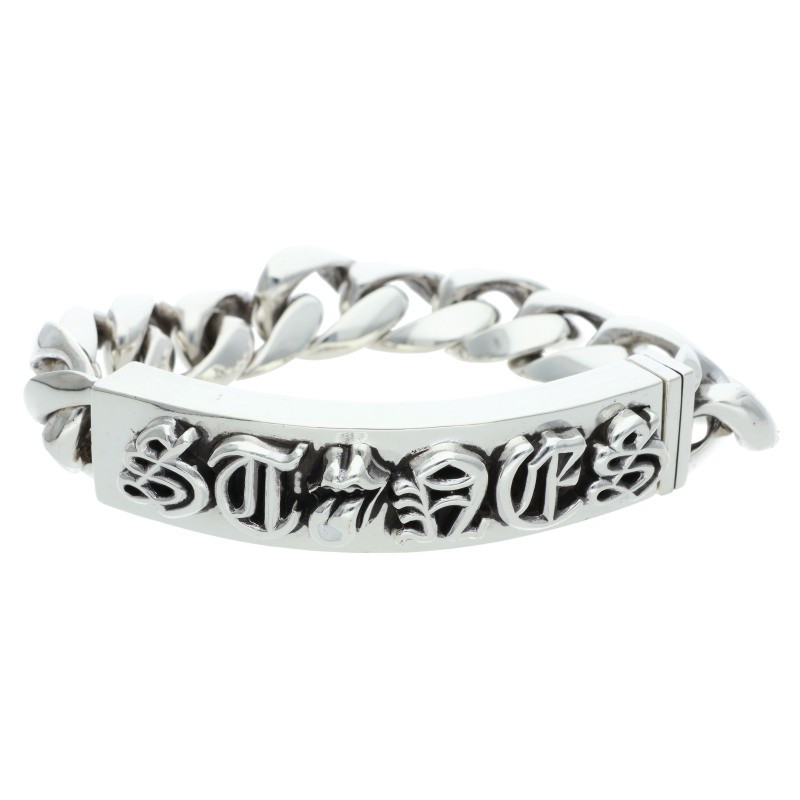 クロムハーツ Chrome Hearts 大きさ:10LINK  リップアンドタンID古典派音楽 しろがね色腕輪(しろがね色 119.49g)【032152】【SJ02】【小物】【中古】bb412#rinkan*B