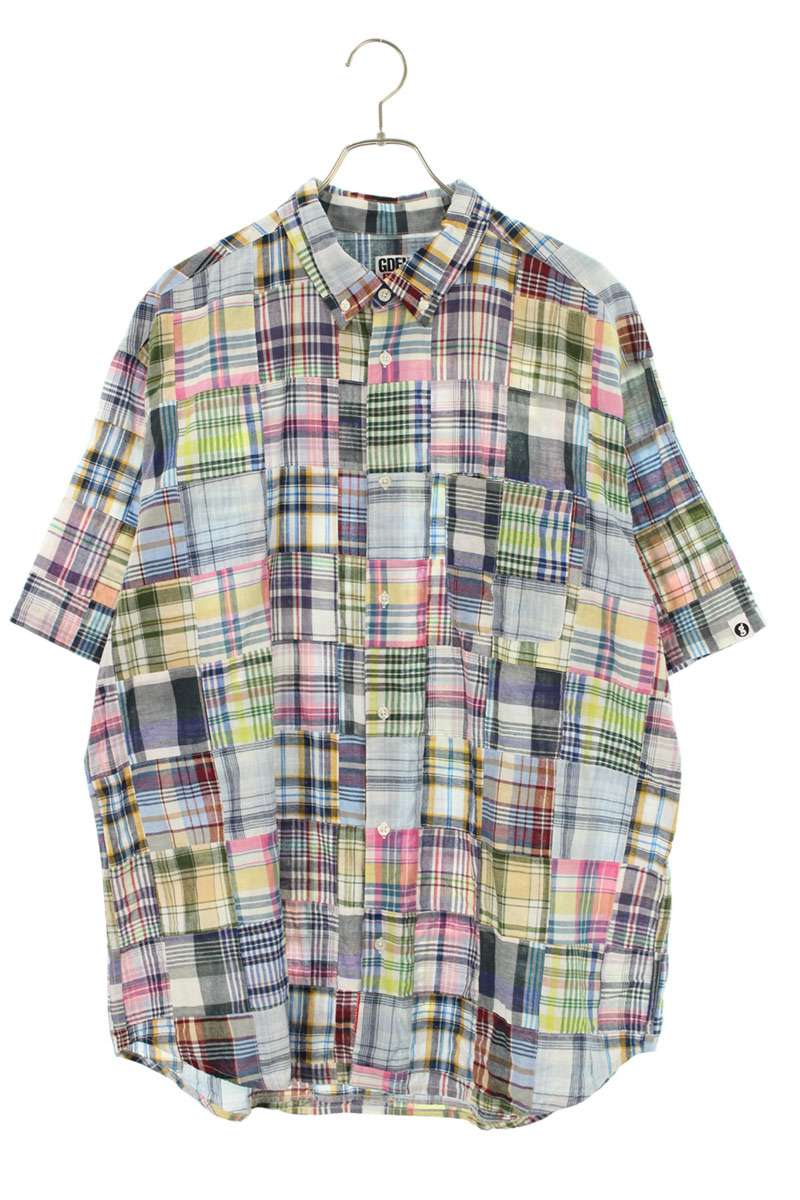 シュプリーム SUPREME ×グッドイナフ GOODENOUGH サイズ:XL  25SS  GOODENOUGH Patchwork Shirt パッチワーク半袖シャツ(マルチカラー)【914062】【OM10】【メンズ】【中古】bb187#rinkan*A