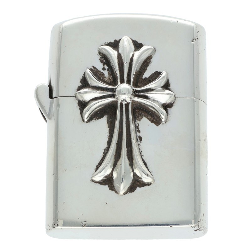 クロムハーツ Chrome Hearts   ZIPPO LIGHTERZ-V1 V1スモールCHクロスジッポライター(しろがね色 総掛け目134.86g)【511062】【SJ02】【小物】【中古】bb453#rinkan*B