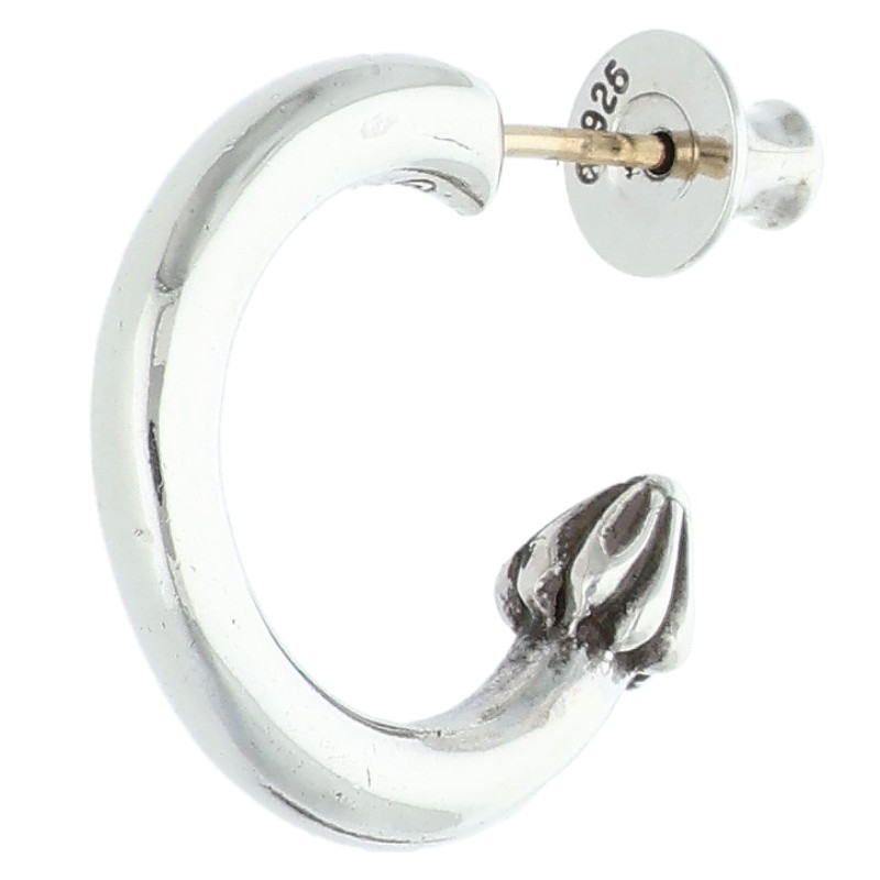 クロムハーツ Chrome Hearts   HOOP PLAIN プレーンフープ しろがね色ピアス(しろがね色 3.42g)【105062】【HJ12】【小物】【中古】bb411#rinkan*B