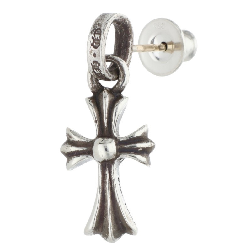 クロムハーツ Chrome Hearts   BBY F PPRCHN ベイビーファットドロップ しろがね色ピアス(しろがね色 総掛け目2.7g)【801062】【聞き入れる15】【小物】【中古】bb440#rinkan*B