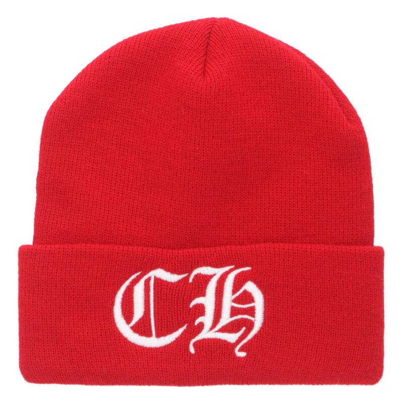 クロムハーツ Chrome Hearts 大いさ:ｰ  ACRYL WATCH CAP アクリルワッチキャップ CH刺しゅうアクリルビーニーニットキャップ(赤いこと)【401062】【SJ02】【小物】【中古】bb17#rinkan*B