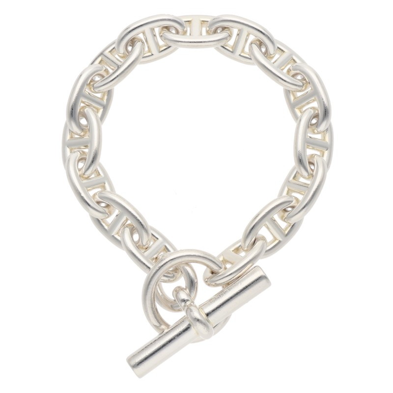 エルメス HERMES 大いさ:15LINK  Chaine d\u0027Ancre MM シェーヌダンクルMMしろがね色腕輪(しろがね色 56.43g)【321062】【GZ14】【小物】【中古】bb223#rinkan*B ジュエリー・アクセサリー-メンズジュエリー・アクセサリー