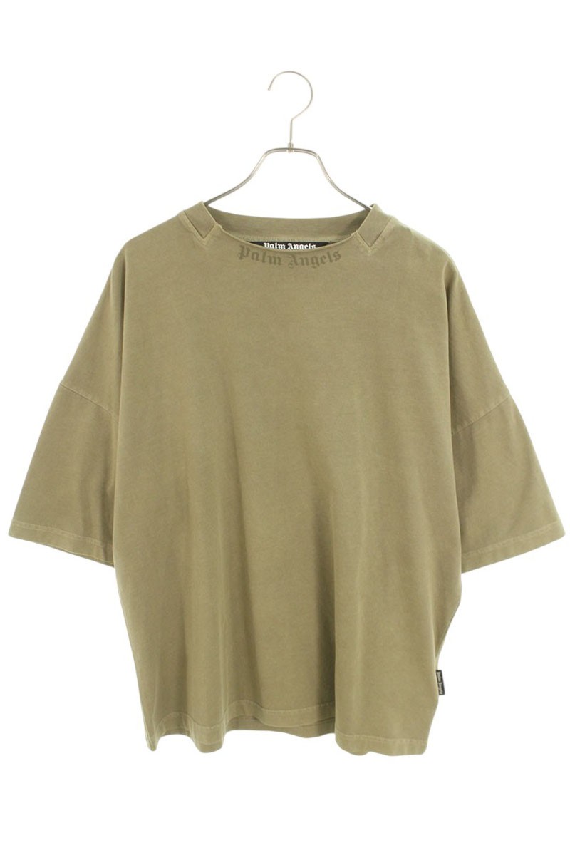 パームエンジェルス Palm Angels　サイズ:L 25AW PMAA10HF25JER0015852 ロゴプリントTシャツ(カーキ)【901062】【BS99】【メンズ】【中古】bb187#rinkan*A｜RINKAN