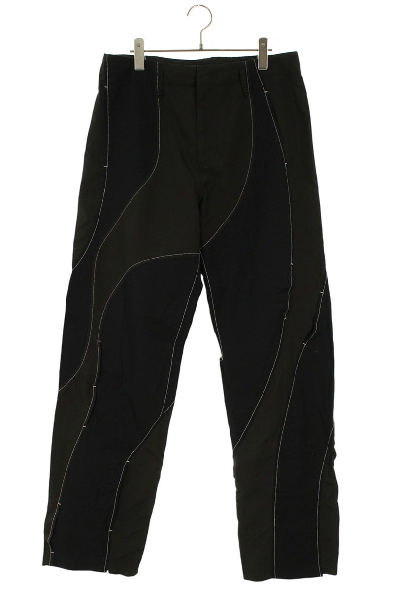 ポストアーカイブファクション POST ARCHIVE FACTION　 サイズ:L 4.0+TROUSERS CENTER ステッチデザインナイロンロングパンツ(ブラック)【901062】【BS99】【メンズ】【中古】bb356#rinkan*B