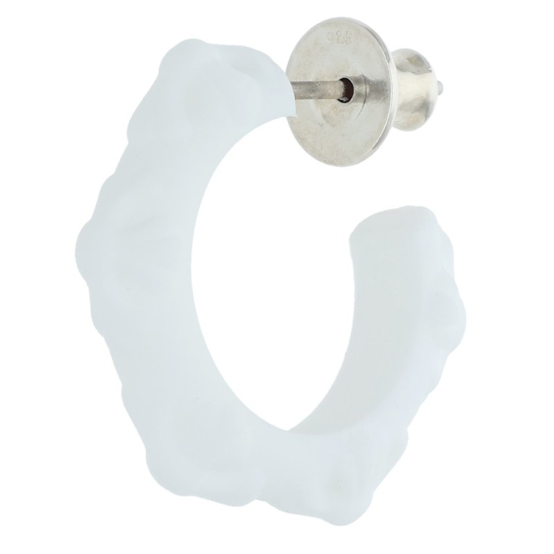 クロムハーツ Chrome Hearts   RUBBER HOOP CROSS SML  クロスバンドフープ シリコンピアスピアス(白いこと×しろがね色 0.7g)【501062】【os06】【小物】【中古】bb450#rinkan*S