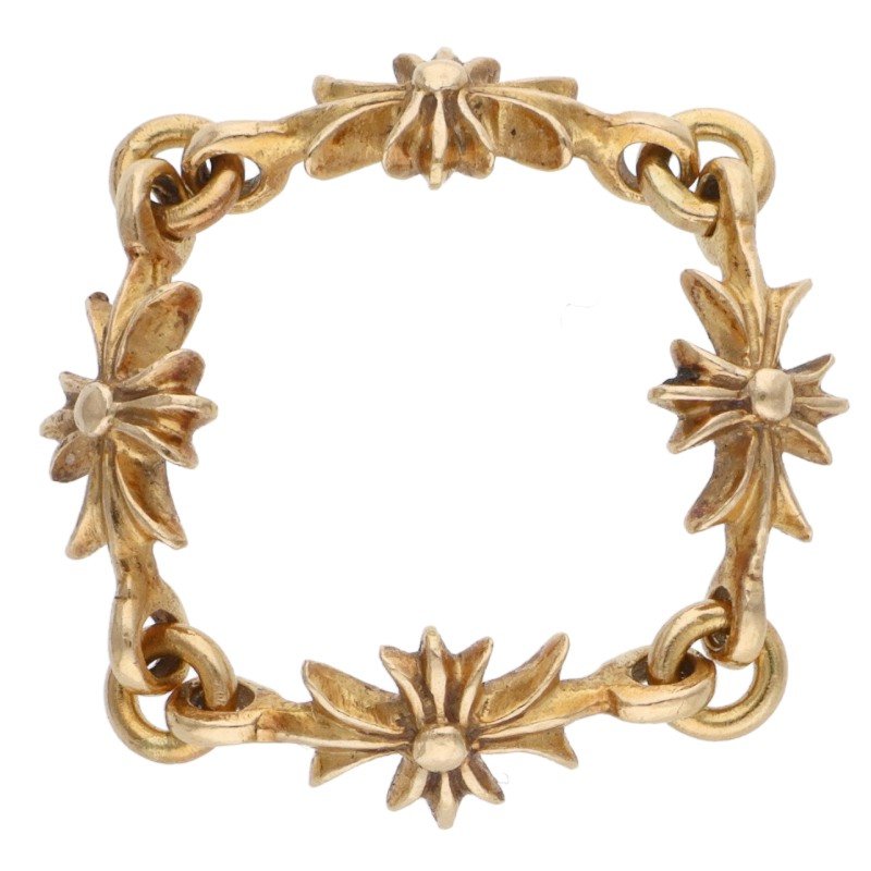 クロムハーツ Chrome Hearts 大きさ:15号  22K RING TNY E CH PLS タイニーECHつけ加える ゴールド輪っか(黄色ゴールド 3.94g)【701062】【差しゆるす15】【小物】【中古】bb346#rinkan*B