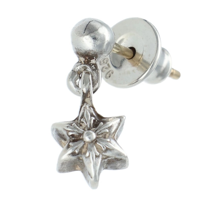 クロムハーツ Chrome Hearts   TNY STR DRP 1 タイニースタードロップ しろがね色ピアス(しろがね色 1.4g)【111062】【os06】【小物】【中古】bb153#rinkan*B