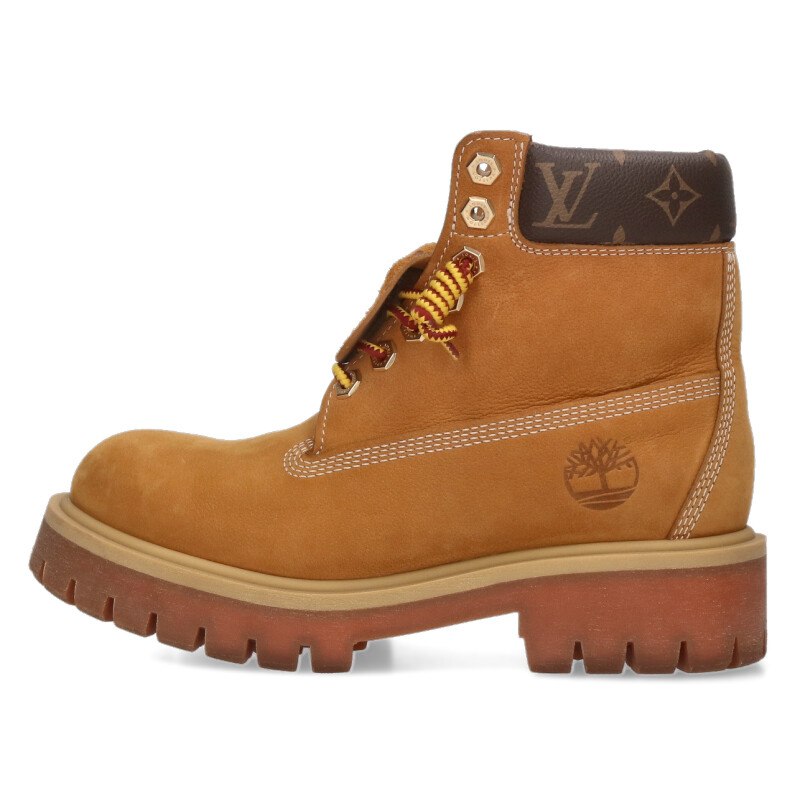 ルイヴィトン LOUISVUITTON ×ティンバーランド Timberland 大きさ:7  6INCH ANKLE BOOT 1AD750 モノグラムうつり変わりレザーアンクルブーツ(ベージュ調)【801062】【FK04】【メンズ】【小物】【中古】bb476#rinkan*B