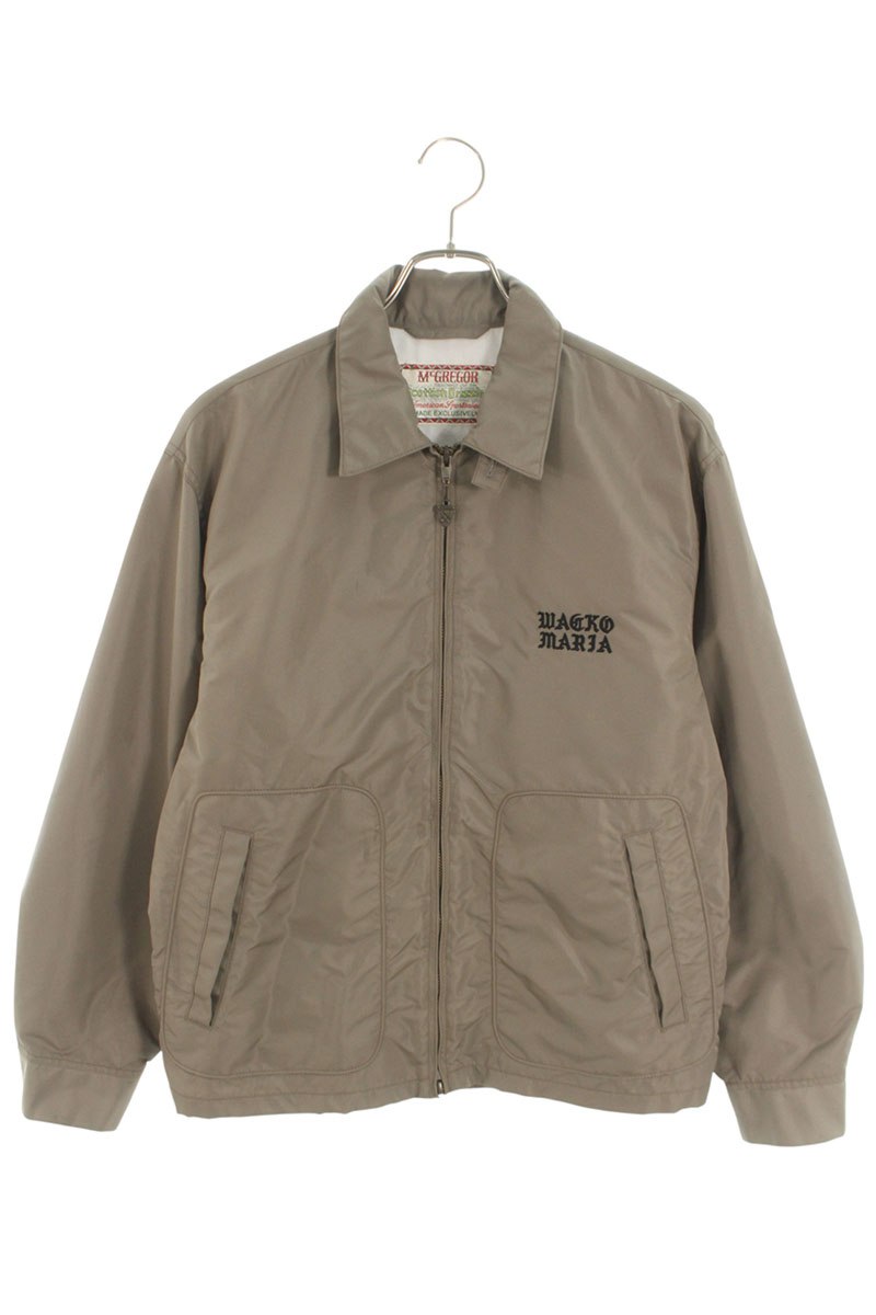 ワコマリア WACKO MARIA　&times;マクレガー McGREGOR サイズ:S 24SS NYLON DRIZZLER JACKET 113114501 ロゴ刺繍ナイロンドリズラーブルゾン(グレー調)【111062】【BS99】【メンズ】【中古】bb344#rinkan*B｜RINKAN