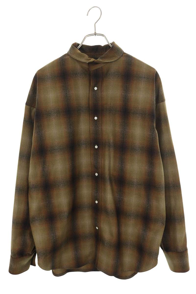 ペンドルトン PENDLETON　 ×ベーシックス BASICKS サイズ:M PDDX-0201 シャド-チェック長袖シャツ(ブラウン調)【111062】【BS99】【メンズ】【中古】bb310#rinkan*A