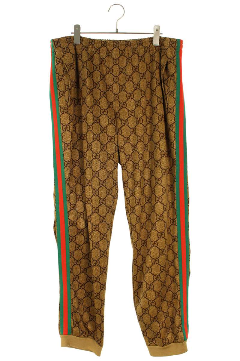 グッチ GUCCI　 サイズ:XXL 523489 X9V35 GG総柄テクニカルジャージロングパンツ(ブラウン)【801062】【OM10】【メンズ】【中古】bb384#rinkan*B