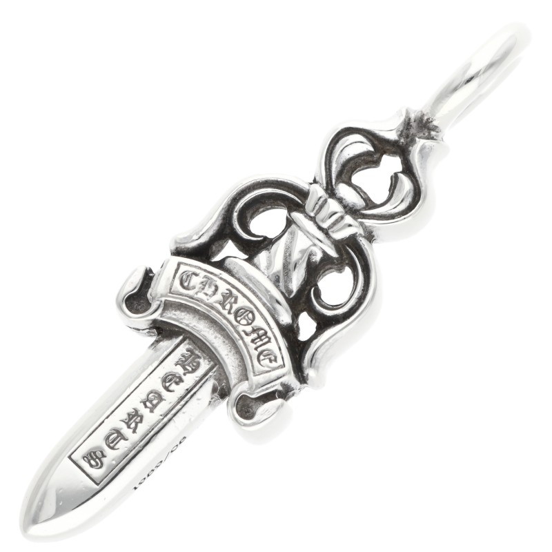 クロムハーツ Chrome Hearts DOUBLE DAGGER ダブルダガー シルバーネックレストップ(シルバー 22.35g)【901062】【SJ02】【小物】【中古】bb467#rinkan*B |RINKAN