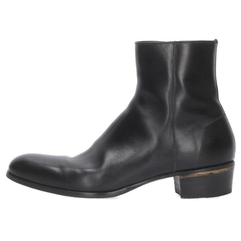ダンヒル dunhill　 サイズ:40.5 DU18F1507FG サイドジップヒールブーツ(ブラック×ゴールド)【611062】【BS99】【メンズ】【小物】【中古】bb78#rinkan*B