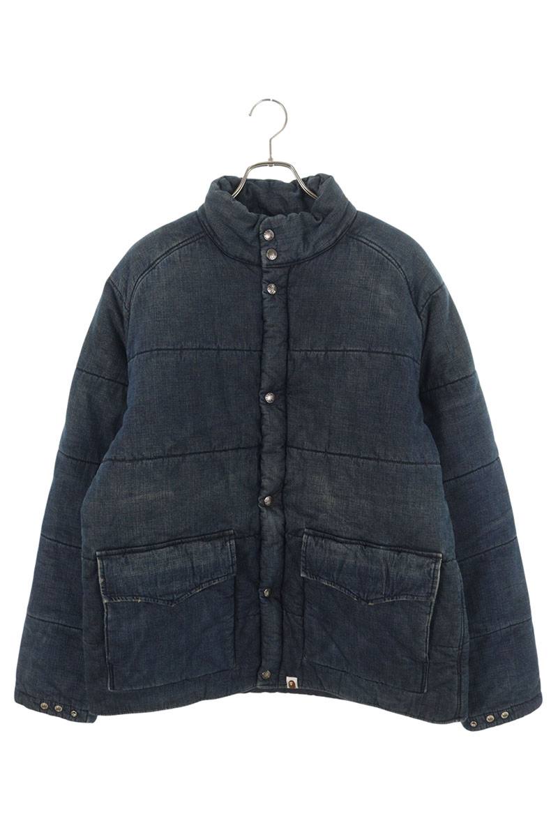 アベイシングエイプ A BATHING APE サイズ:XL デニムダウンジャケット(インディゴ)【111062】【BS99】【メンズ】【中古】bb297#rinkan*B