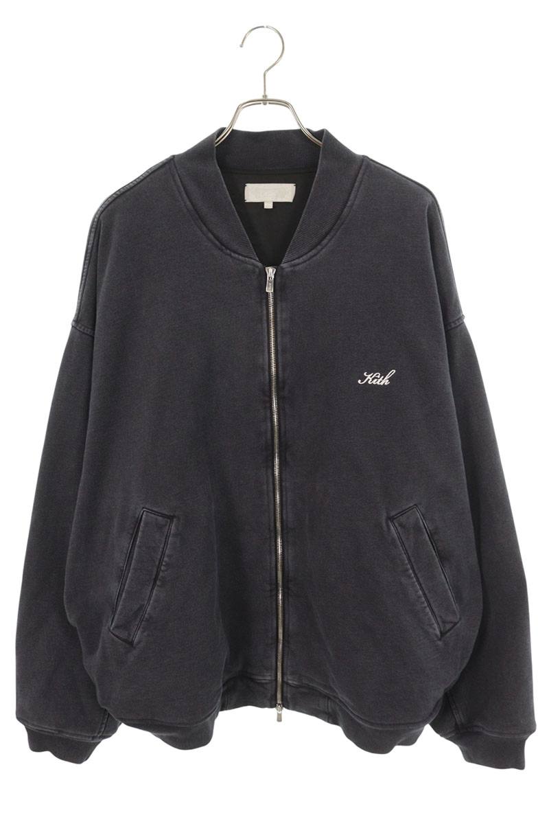 キス KITH サイズ:XXL  24-020-060-0002-3-0 ロゴ刺繍ボンバージャケットブルゾン(ダークグレー)【111062】【BS99】【メンズ】【中古】bb205#rinkan*B