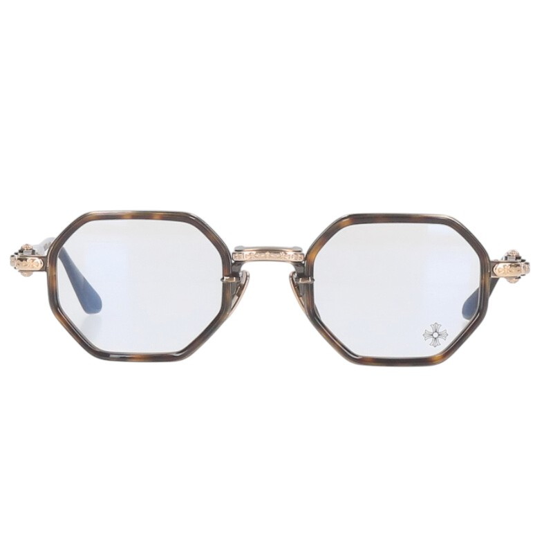 クロムハーツ Chrome Hearts 大きさ:45□23-150  TATTERS 金属元素ひな形メガネ((ひな形)赤銅色調×ゴールド)【801062】【SJ02】【小物】【中古】bb17#rinkan*A