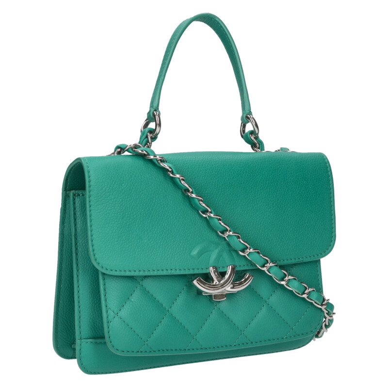 シャネル CHANEL   ハーフココ キャビアスキンチェーンショルダーバッグ(緑であること×しろがね色)【102062】【BS55】【小物】【中古】bb30#rinkan*A レディースバッグ-ショルダーバッグ・メッセンジャーバッグ-バッグ
