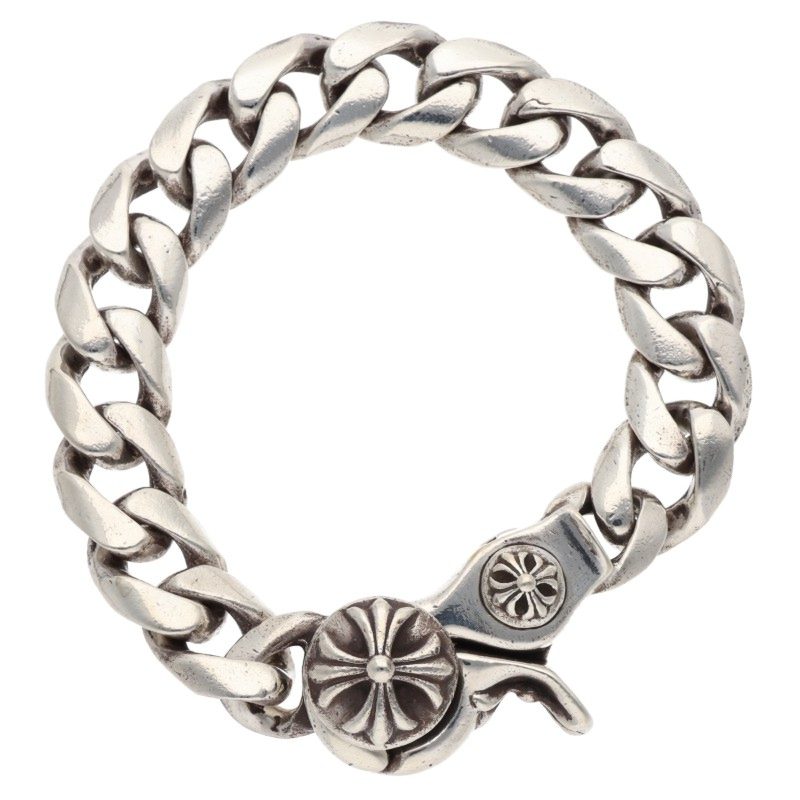 クロムハーツ Chrome Hearts 大きさ:15LINK  CLSC CHN LNK クラシックリンククリップ オールドシルバーブレスレット(しろがね色 128.94g)【221062】【os06】【小物】【中古】bb378#rinkan*B