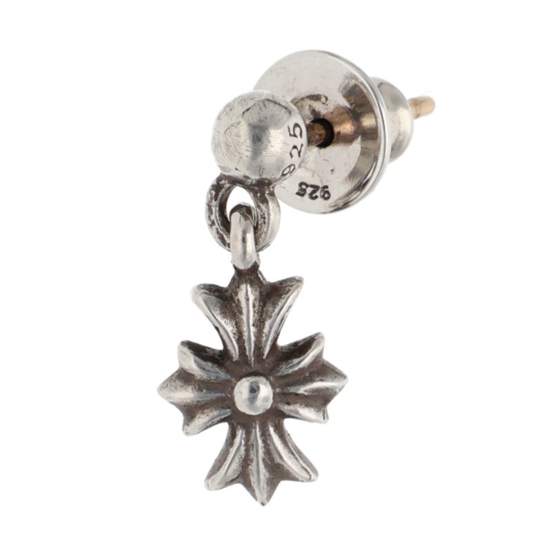 クロムハーツ Chrome Hearts   TNY E CH PLS 1 タイニーECHつけ加える落っこちる しろがね色ピアス(しろがね色 1.18g)【221062】【os06】【小物】【中古】bb453#rinkan*B