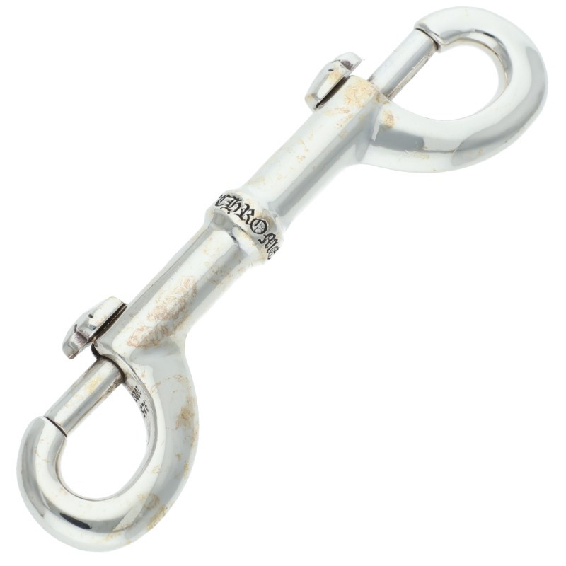 クロムハーツ Chrome Hearts　 DOUBLE CLIP KEY CHAIN ダブルクリップ フレアニーシルバーキーチェーン(シルバー 18.99g)【911062】【OK15】【小物】【中古】bb473#rinkan*B