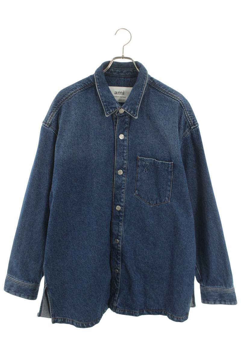 アミアレクサンドルマテュッシ AMI Alexandre Mattiussi　 サイズ:M UJK253.DE0025 胸ロゴオーバーサイズデニムジャケット(インディゴ)【611062】【BS99】【メンズ】【中古】bb334#rinkan*B
