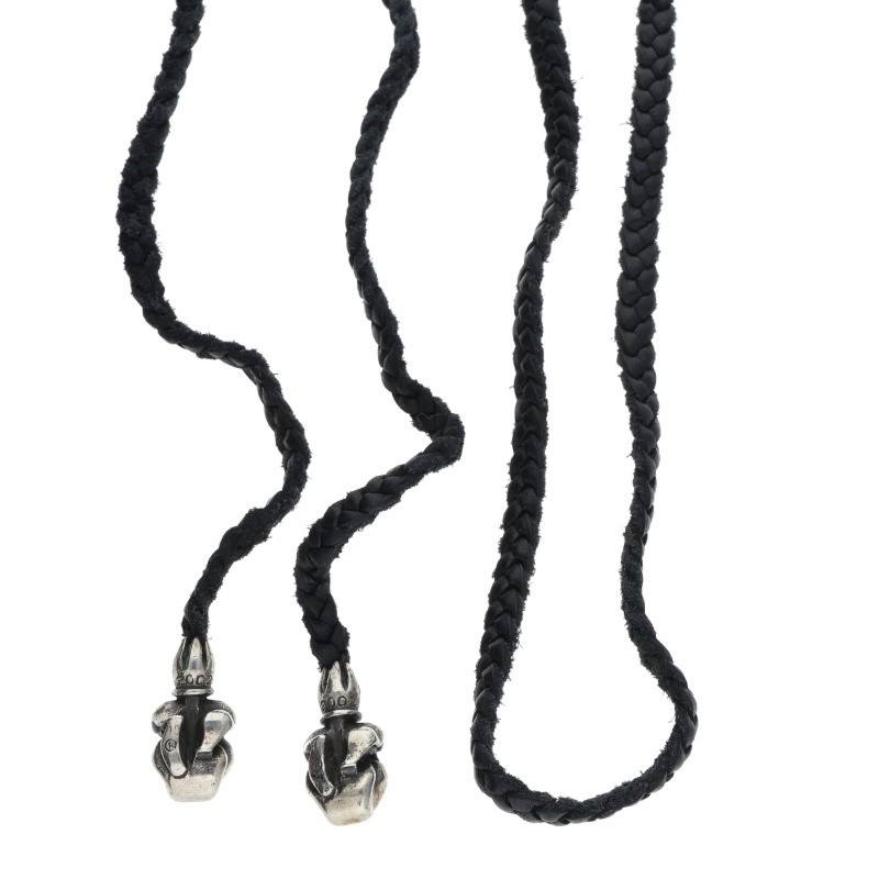 楽天市場】CHROME HEARTS TINY LEATHER BRAID W/SPIKE BOLO TIPS
