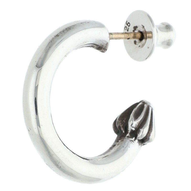クロムハーツ Chrome Hearts   HOOP PLAIN プレーンフープ しろがね色ピアス(しろがね色 3.47g)【121062】【GZ11】【小物】【中古】bb33#rinkan*B
