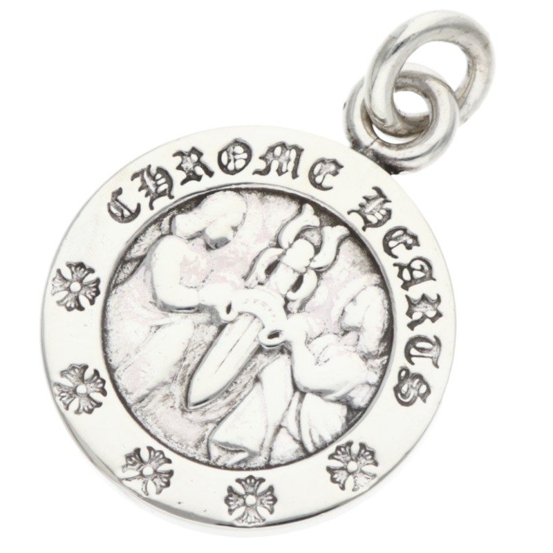 クロムハーツ Chrome Hearts   CHRM ANGL MDL エンジェルメダルチャーム V2しろがね色首飾りとっ始め(しろがね色 6.08g)【031062】【NO05】【小物】【中古】bb209#rinkan*B