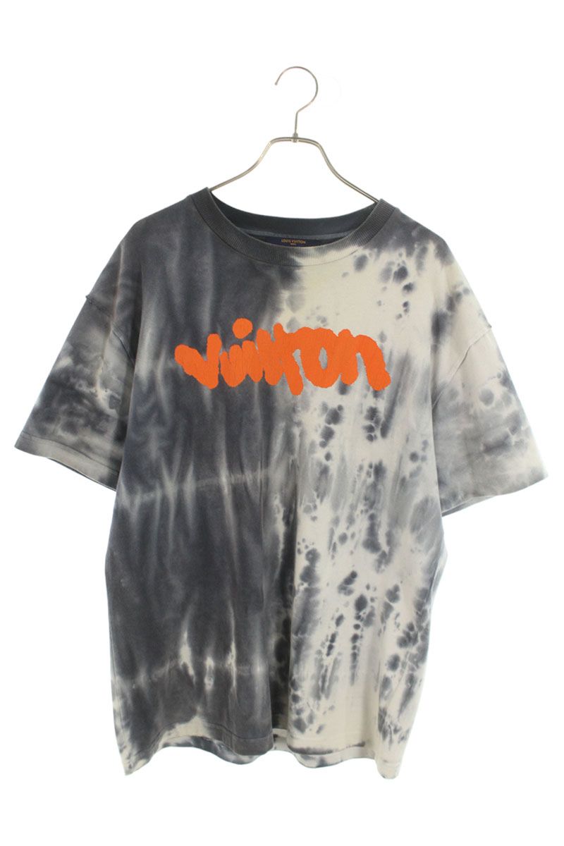 ルイヴィトン LOUISVUITTON　 サイズ:M RM222 NPL HNY87W タイダイロゴTシャツ(ブラック×オレンジ)【711062】【SS13】【メンズ】【中古】bb452#rinkan*B
