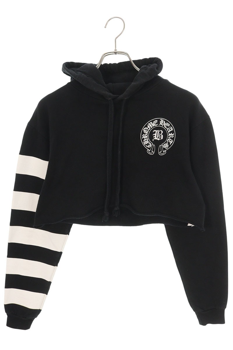 クロムハーツ Chrome Hearts　 サイズ:SM/MD BELLA HD PLVR SHT ショート丈プルオーバーパーカー(ブラック)【811062】【GZ11】【レディース】【中古】bb415#rinkan*Bパーカー
