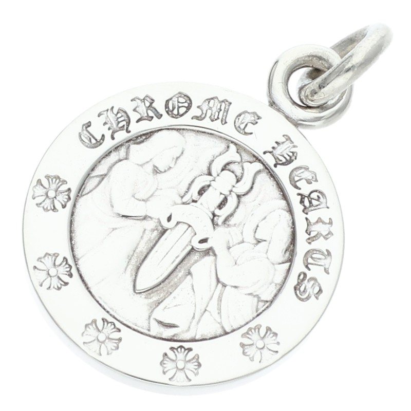 クロムハーツ Chrome Hearts   CHRM ANGL MDL エンジェルメダルチャーム V2 しろがね色首飾りとっ始め(しろがね色 6.34g)【031062】【SJ02】【小物】【中古】bb76#rinkan*B