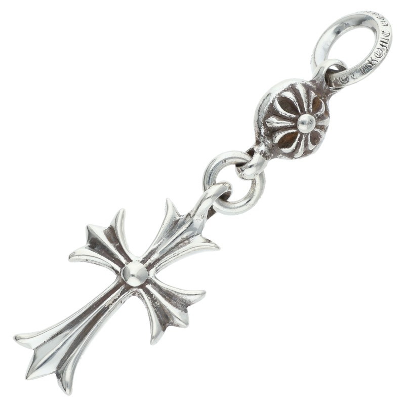 クロムハーツ Chrome Hearts　 1B TNY CH CRS 1ボールタイニーCHクロス チャーム シルバーネックレストップ(シルバー 6.61g)【121062】【OK15】【小物】【中古】bb317#rinkan*B