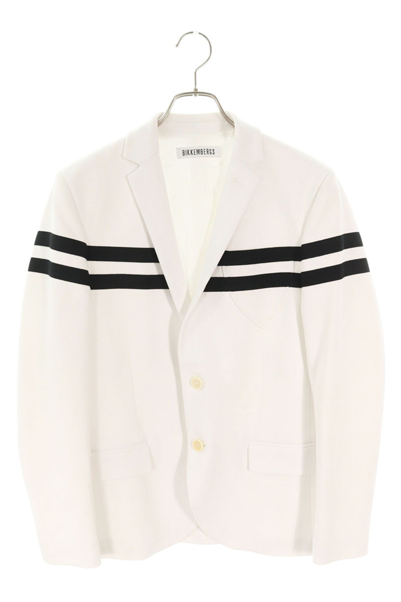 ビッケンバーグス BIKKEMBERGS 大きさ:46 ボーダーテーラードジャケット(白いこと×黒いこと)【102062】【BS99】【メンズ】【中古】bb51#rinkan*B