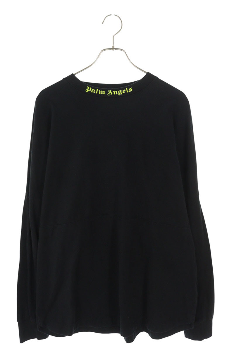 パームエンジェルス Palm Angels　 サイズ:XL PMAB001S19413007 ロゴプリント長袖カットソー(ブラック)【102062】【BS99】【メンズ】【中古】bb187#rinkan*B