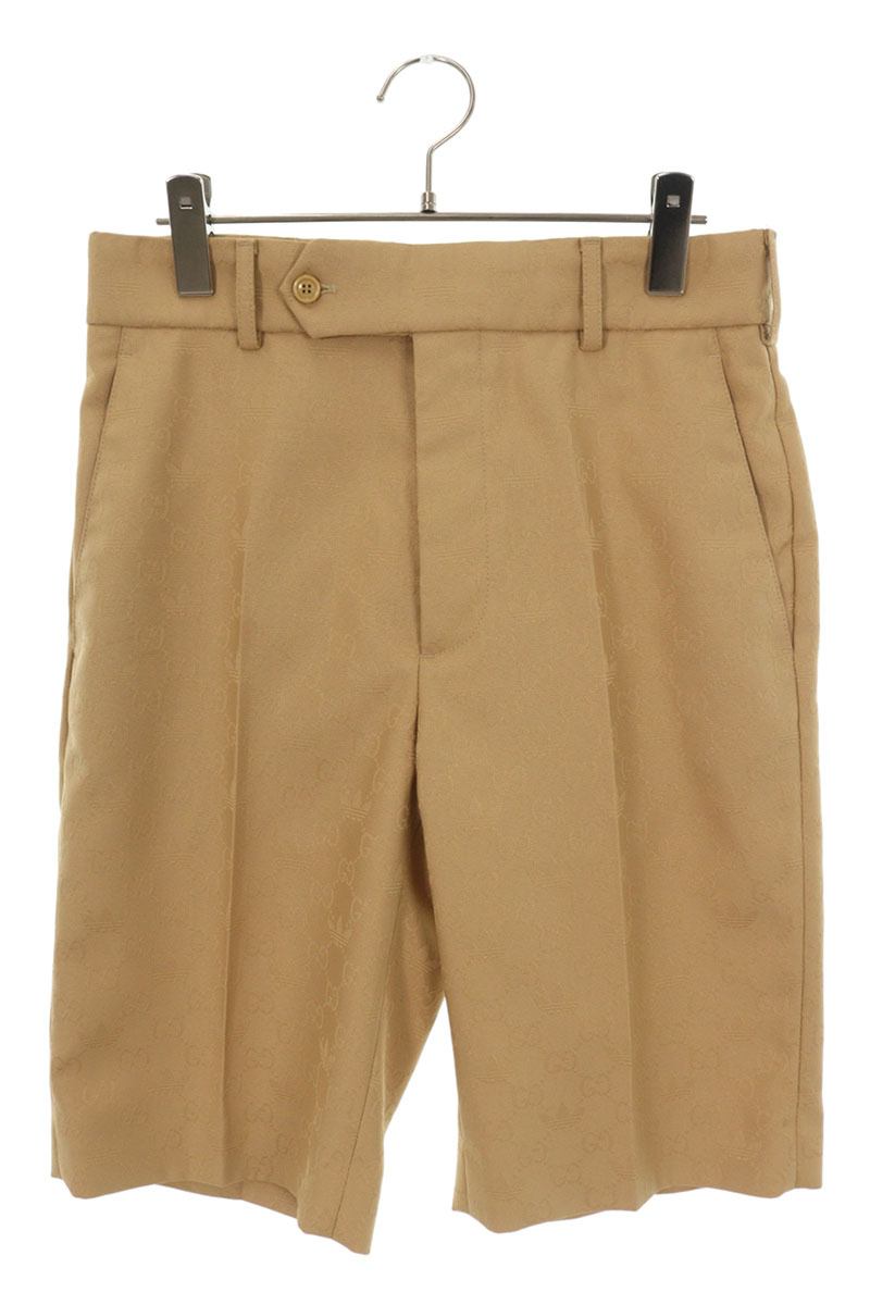 グッチ GUCCI 大いさ:44  696657 ZAI22 GGロゴタイプ総柄ススラックスハーフパンツ(ベージュ)【102062】【BS99】【メンズ】【中古】bb420#rinkan*B ズボン・パンツ-メンズファッション