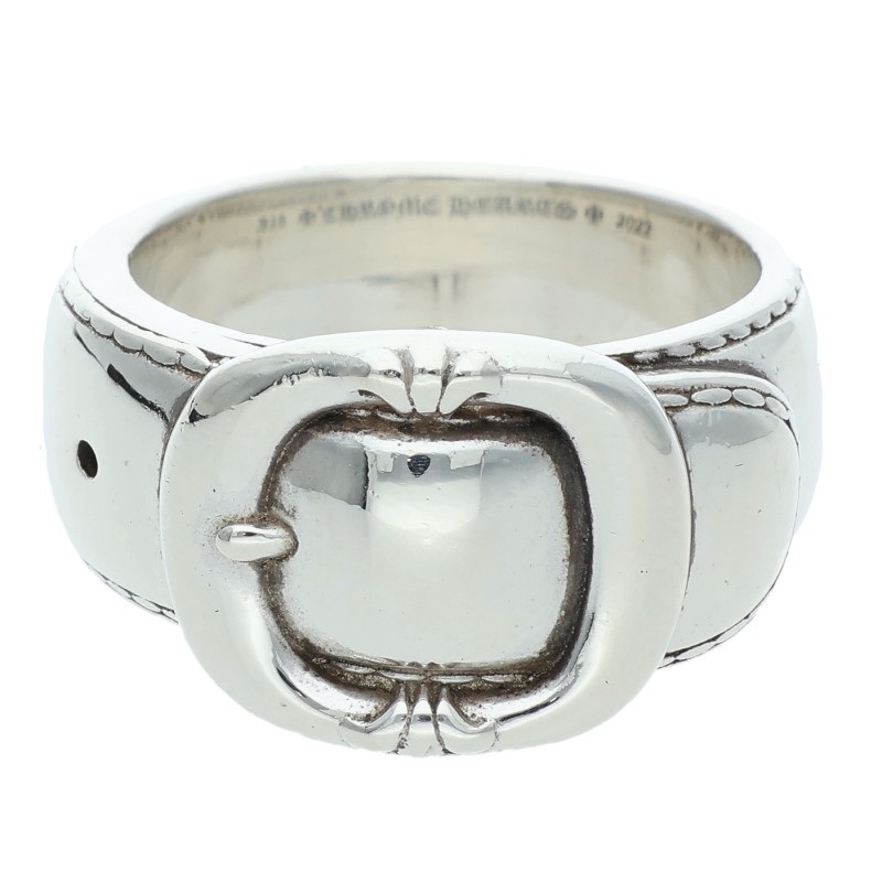 クロムハーツ Chrome Hearts 大きさ:21号  BELTED GUNSLINGER LG ベルテッドガンスリンガー しろがね色輪っか(しろがね色 19.82g)【202062】【os06】【小物】【中古】bb453#rinkan*B