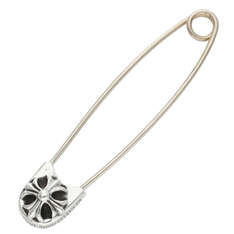 クロムハーツ Chrome Hearts   SAFETY PIN LG ラージセーフティピン しろがね色頸飾りいの一番(しろがね色 4.08g)【921062】【聞き届ける15】【小物】【中古】bb395#rinkan*B