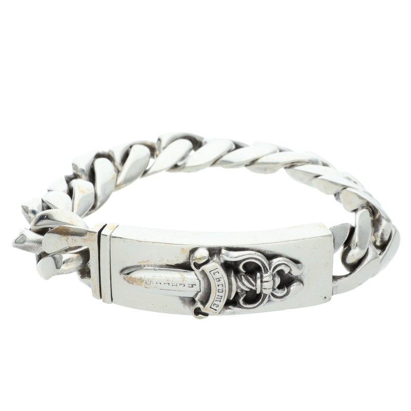 クロムハーツ Chrome Hearts 大きさ:13LINK  ID DAGGER ダガーID古典派音楽繋がり しろがね色腕輪(しろがね色 121.74g)【031062】【SJ02】【小物】【中古】bb92#rinkan*B