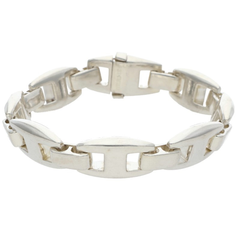 エルメス HERMES 大いさ:7LINK  カシオペア しろがね色腕輪(しろがね色 65.6g)【102062】【SS13】【小物】【中古】bb315#rinkan*B
