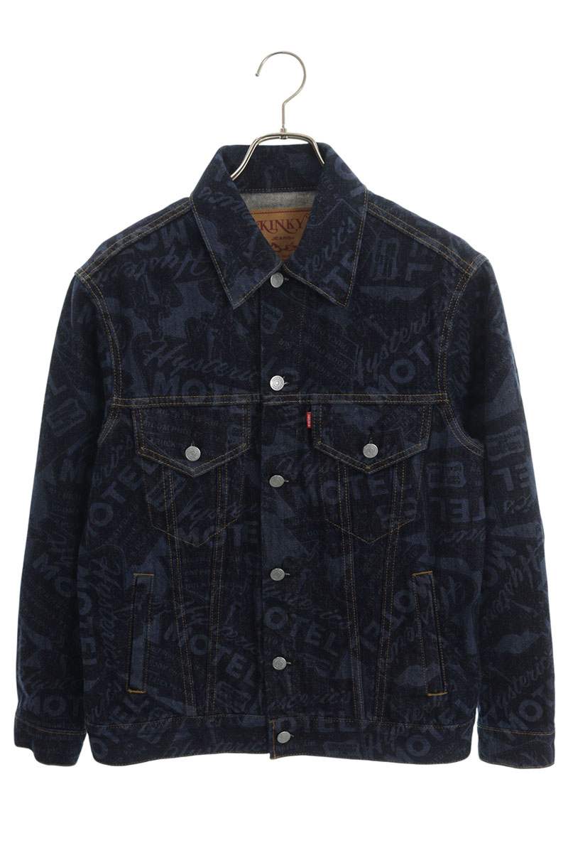 ヒステリックグラマー HYSTERIC GLAMOUR 大きさ:S  02241AB07 総柄ジーンズ上衣(インディゴ)【102062】【BS99】【メンズ】【中古】bb409#rinkan*B